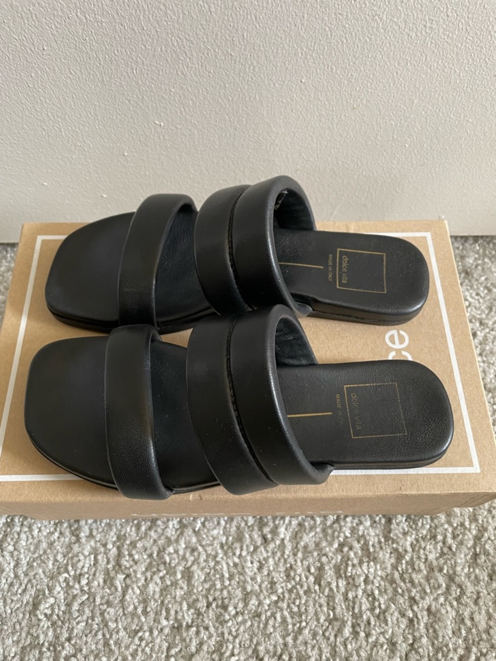 Dolce Vita Adore Slide Sandals Black 5.5